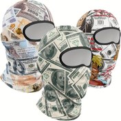Resim Erkekler & Kadınlar için Dollar Bill Baskılı Balaclava Maske - Hip-Hop Sokak Stili Yarım Yüz Kapağı, Nefes Alabilir Tekstil Kumaş, Tam Boyun & Omuz Koruma, Yazlık Dış Mekan Bisiklet ve Motosiklet Kullanımı, Elde Yıkanabilir, Streetwear Aksesuarı, Rahat Kalıp, Çoklu Renk Seçenekleri 