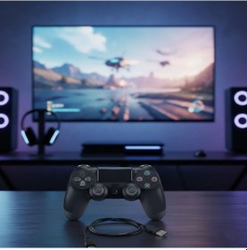 Resim Ps4 Uyumlu Kablosuz Oyun Kolu - Gamepad, Led Göstergeler 