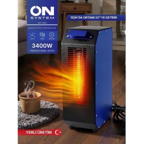 Resim On System Nestello Elektrikli Isıtıcı 3400W, 3 Kademeli Isı Ayarı, Sessiz Fan, Termostatlı Isıtıcı 