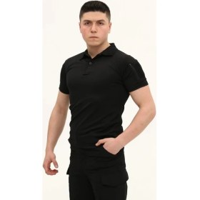 Resim Single Sword Kısa Kollu Taktik Polo Yaka Tişört Renk: Siyah Beden: L 
