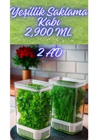 Resim Yeşillik Saklama Kabı 2 Ad 2900ml Maydonoz,dereotu,tere Roka Yeşi 