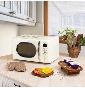 Resim Zln1245 | Retro Mikrodalga Fırın | 700w | 20l | 6 Kademeli | Buz Çözme | Otomatik Pişirme 