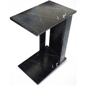 Resim Pasific Home Single Çok Amaçlı Tekerlekli C Sehpa ,Koltuk Sehpası - Siyah Mermer 