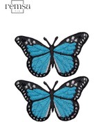 Resim REMSATİC Ütü Ile Yapışan Arma - Patch - Kelebek Modeli Turkuaz (6cm X 5,5cm) 2 Adet 