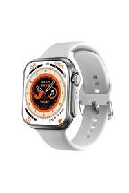 Resim pazariz Gs8 Watch 8 Ultra Akıllı Saat Beyaz Watch + Siyah Pro4 Benzeri Bluetooth Kulaklık Hediye 