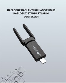 Resim OEM USB WiFi Adaptör – 1200 Mbps Hız - TNX5254-8005 