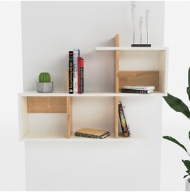 Resim Lagomood Eny Duvar Rafı Beyaz-Meşe 