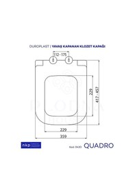 Resim Quadro Kare Duroplast Yavaş Kapanan Klozet Kapağı 