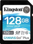 Resim Kingston Canvas Go Plus SDG3/128 GB 128 GB SDXC 170R C10 UHS-I U3 V30 Fotoğraf Makinesi Hafıza Kartı 