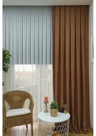 Resim Kakao Ada Fon Perde Normal Pile 1'e 2,5 Pile-kakao Kakao 