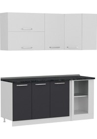 Resim Minar 185cm Köşe Mutfak Dolabı - Beyaz/antrasit K185-a3 