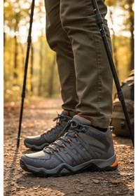Resim Enoch Erkek Füme Turuncu Su Geçirmez Outdoor Trekking Ve Doğa Yürüyüş Botu Turuncu 