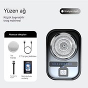 Resim Yeni Mini Erkek Tıraş Makinesi Ev Seyahat Mini Sakal Bıçağı Şarj Taşınabilir Elektrikli Tıraş Makinesi 2213 Gradyan Siyah 2 Yüksek Hızlı Yüzer Bıçak Ağını Yükseltin 
