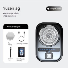 Resim Yeni Mini Erkek Tıraş Makinesi Ev Seyahat Mini Sakal Bıçağı Şarj Taşınabilir Elektrikli Tıraş Makinesi 2213 Gradyan Siyah 2 Yüksek Hızlı Yüzer Bıçak Ağını Yükseltin 