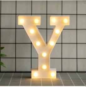 Resim Youmex Led Harf Işığı Y - Isı Beyaz Pvc Dekoratif Işık, Ev/parti/noel/evlilik Dekoru, Masaüstü Veya Duvar Takımı, Parlak Ve Uzun Ömürlü Pil Dahil Değil Diğer 
