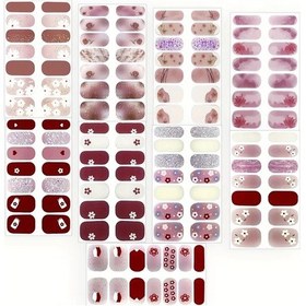 Resim Userfriendly11 9 Sayfa Kendinden Yapışkanlı Tatlı Çiçek Desenli Işıltılı Tam Kaplama Tırnak Stickerları 