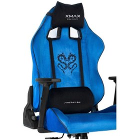 Resim Rio Balerion Terletmez Kadife Mavi Kumaş Gaming Oyuncu Koltuğu Saks Mavi 
