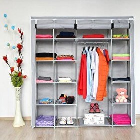 Resim Reyo Prado Stark Xtra Çift Yandan Raflı Çelik Profilli Bez Dolap Gri 