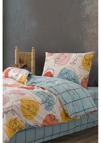 Resim Cozy Home Tek Kişilik Lastikli Çarşaflı Nevresim Takımı Modern Mint 