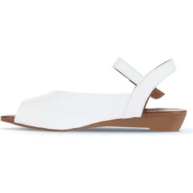 Resim Bueno Shoes Beyaz Deri Kadın Düz Sandalet 01WA4402 01WA4402 