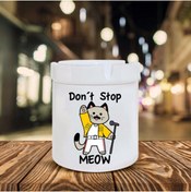 Resim Genel Markalar Dont Stop Meow Baskılı Seramik Şık Küllük 