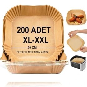 Resim Karokstore Airfryer Pişirme Kağıdı,xl-Xxl Büyük Boy, Kare, 200 Adet Hava Fritöz Parşömen Fırın Kağıdı Tek Kullanımlık Kağıt Fırın Fritöz Pişirme Kızartma Tavası Için Uygun 20CM 