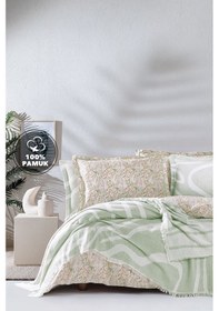 Resim Yataş Lenzy Tek Kişilik Yatak Örtülü Nevresim Takımı Çeyiz Seti Adaçayı 