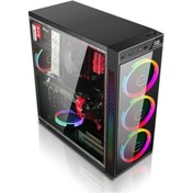 Resim Atx Powerboost Vk-C12B Tempered Glass Rgb Fan Siyah Kasa Psu Yok 