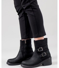 Resim Eliska Çift Tokalı Bot Siyah-7405-siyah Siyah 