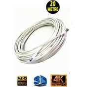 Resim 20 Metre 64 Tel Rg6/u4 Full Hd 3d 4k Anten Tv Çanak Uydu Lnb Kablosu F Konnektör Takılı Hazır 