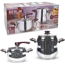 Resim Berlin Düdüklü Tencere Mor 7 L + 3.5 L Gümüş - Mor 