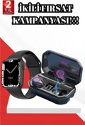 Resim FTA TİCARET 2025 Model Akıllı Saat ve Bluetooth Kulaklık 5.0 Bluetooth Bağlantılı Dokunmatik Ekran 