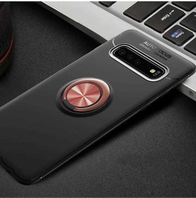 Resim Samsung Galaxy S10 Plus Uyumlu Kılıf Zore Ravel Silikon Kapak Siyah-Rose Gold 