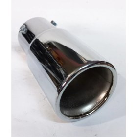 Resim Egzozcum 60 Mm. Yuvarlak Sessiz Nikelaj Vidalı Egzoz Eksoz Ucu Tekli Uyumlu 