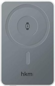 Resim MAG PRO Wireless 10.000 mAh 20W, MagSafe ve Saat Uyumlu Manyetik Kablosuz Powerbank, Gümüş Renk 