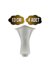 Resim Lüx Lükens Beyaz 13cm Plastik Ayak Mobilya Masa Ve Dolap Ayağı Beyaz 13cm 4 Adet Beyaz 