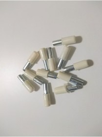 Resim ARON Plastik Başlı Metal Raf Pimi Krem 50 Adet 