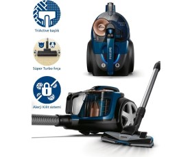 Resim Philips 7000 Serisi Powerpro Max Turbo Başlıklı Torbasız Süpürge, Olağanüstü Çekiş Gücü - Hepa Filtreli Toz Torbasız Elektrikli Süpürge FC9749+TURBO 