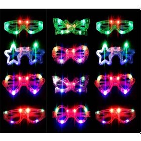 Resim Led Işıklı Karışık 6 Model Yanar Söner Parti Gözlüğü 12 Adet 