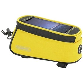 Resim Dokunmatik Ekran Bisiklet Gidonu Çantası Yansıtıcı Ön Çerçeve Üst Boru Bisiklet Çantası Bisiklet Ön Saklama Çantası 4.8in Büyük Ekran İçin Sarı Sarı 