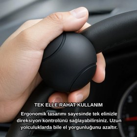 Resim Polham Araç Direksiyon Topuzu 360 Dönebilir, Direksiyon Çizmez, Tüm Araç Direksiyonlarına Uyumlu 