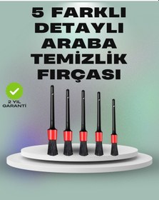 Resim 5'li Araç Temizlik Fırça Seti-detaylı Temizlik İçin Çok Amaçlı Fırçalar 