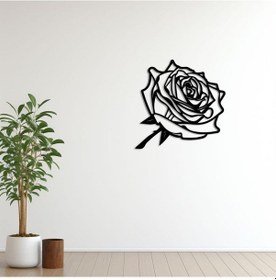 Resim Siyah Gül Metal Duvar Dekoru 