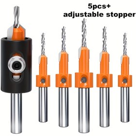 Resim 6 adet Kutulu Ahşap İşleme Sayacı, 5 Matkap Aracı ve 1 Boyut Ayar Fişli ile Donatılmıştır, 8Mm Yuvarlak Kolu, 2.8-4.0Mm Konik Boyut | Dayanıklı Yapı, Çinko Kaplama, Çelik Malzeme | Ahşap İşleme, Vida Delme ve Açma Aracı 