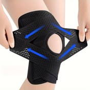 Resim 1 Adet Geliştirilmiş Kompresyon Dizlik - Altıgen Tasarımlı Ayarlanabilir Nefes Alabilir Menisk Destek, Basketbol Koşu Yürüyüş Bisiklet için Hafif Yıkanabilir Üniseks Dize Stabilizatörü, Aktif Destek, Altıgen Delikler, Güvenli Uyum Kayışları 
