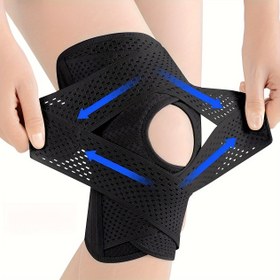 Resim 1 Adet Geliştirilmiş Kompresyon Dizlik - Altıgen Tasarımlı Ayarlanabilir Nefes Alabilir Menisk Destek, Basketbol Koşu Yürüyüş Bisiklet için Hafif Yıkanabilir Üniseks Dize Stabilizatörü, Aktif Destek, Altıgen Delikler, Güvenli Uyum Kayışları 