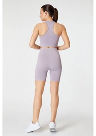 Resim Jerf Gela Şekillendirici Sport Biker Tayt Pastel Mor 