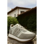 Resim Mammamia D25ya-560 Krem Sneaker Deri Tam Ortopedik Casual Günlük Kadın Ayakkabı 