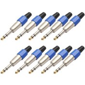 Resim 10 Parça 6.35mm Stereo Mikrofon Ses Fişi Konnektör 