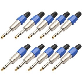 Resim 10 Parça 6.35mm Stereo Mikrofon Ses Fişi Konnektör 